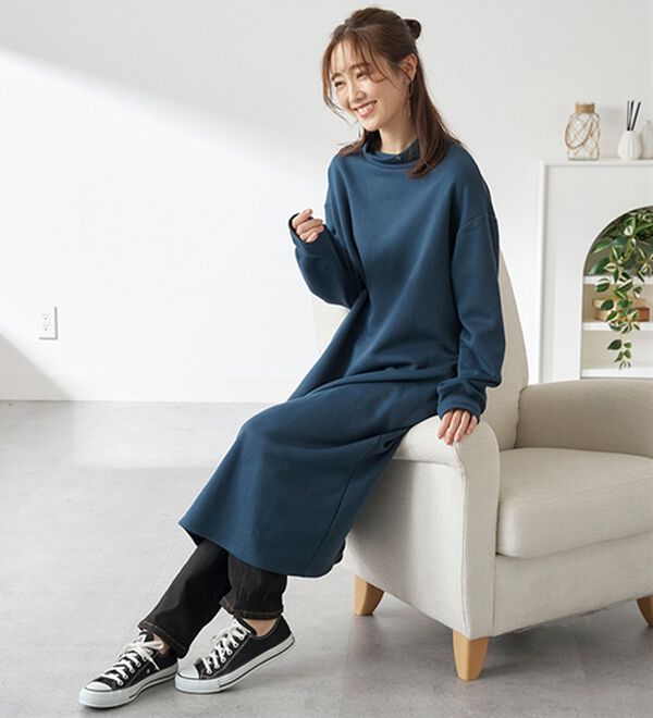 BELLUNA（ベルーナ）の「あったかキレイ！大人のこだわりワンピース（カットソーワンピース）」｜詳細画像