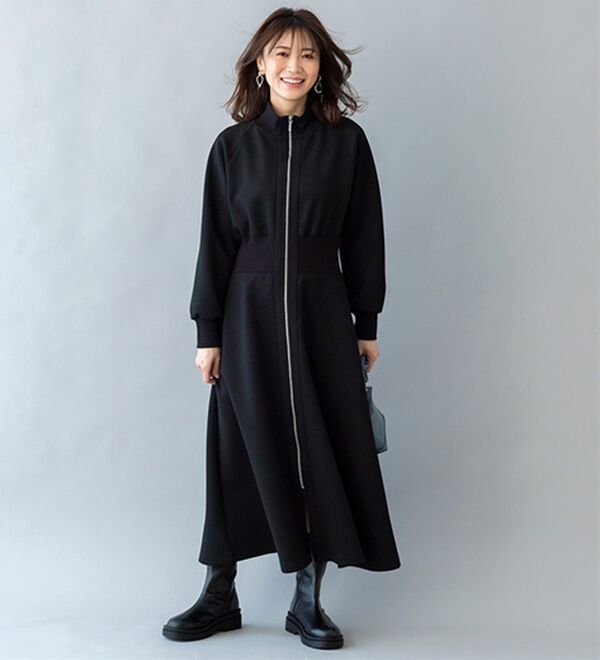 BELLUNA（ベルーナ）の「【ＳＭＡＲＴ　ＥＣＯ　ＪＥＲＳＥＹ】リブ切替ワンピース（ロングワンピース）」｜詳細画像