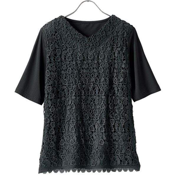 BELLUNA（ベルーナ）の「【２枚組】汗が乾きやすい！フォーマル対応レースデザインブラウス（ブラウス）」｜詳細画像