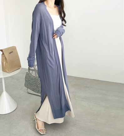 ファビアナフィリッピ　ネイビー　ロングカーディガン ファビアナフィリッピ ネイビー ロングカーディガン - メルカリ