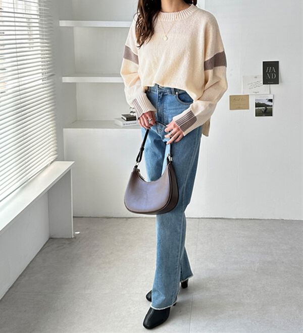 GeeRA（ジーラ）の「配色ラインニットプルオーバー（ニット・セーター）」｜詳細画像