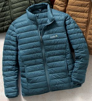 「＜アーノルド　パーマー＞ポケッタブルダウンジャケット（メンズブルゾン）」｜ブルーグレー