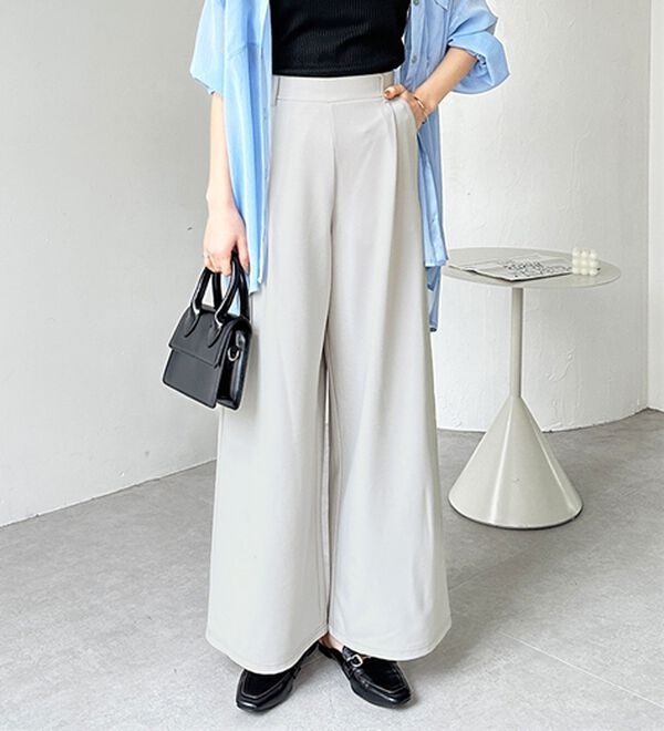 GeeRA（ジーラ）の「美脚ストレッチワイドパンツ（ワイドパンツ・ガウチョ）」｜詳細画像