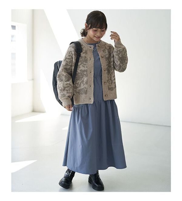 BELLUNA（ベルーナ）の「ウエストギャザーゆったりワンピース（その他ワンピース）」｜詳細画像