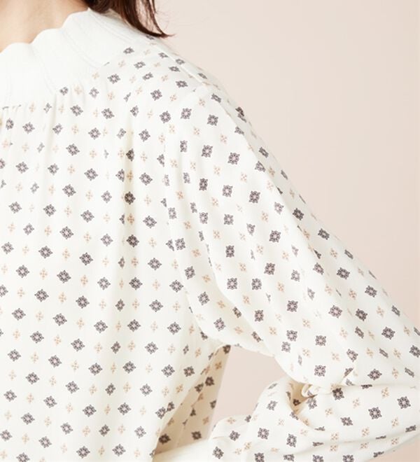 BELLUNA（ベルーナ）の「衿＆袖ニット使い美人顔ブラウス（ブラウス）」｜詳細画像