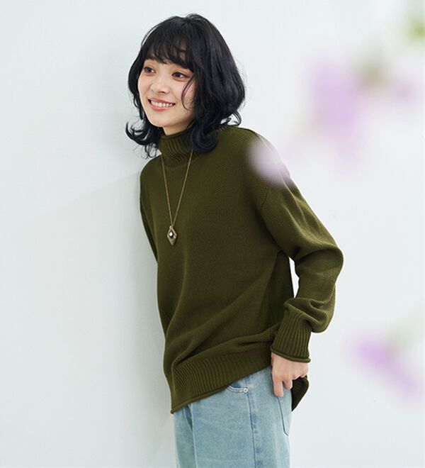 BELLUNA（ベルーナ）の「肌と仲良くなれる鹿のこ編ウォッシャブルニット（ニット・セーター）」｜詳細画像