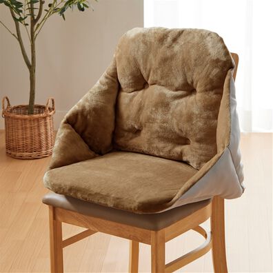 iellio（イエリオ）の「温もりに包まれるあったか腰ポカクッション＜フランネル・吸湿発熱・蓄熱・抗菌防臭・チェアカバー・座椅子カバー＞（チェアカバー・チェアパッド）」