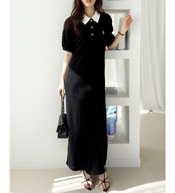 GeeRA（ジーラ）の「【Ｕ．Ｓ．ＰＯＬＯＡＳＳＮ】ポロ衿ワンピ―ス（その他ワンピース）」｜詳細画像