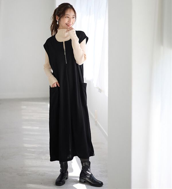 Viola e Viola（ヴィオラ エ ヴィオラ）の「なめらかポンチ　Iラインジャンスカ（ジャンパースカート）」｜詳細画像