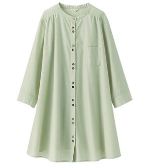 BELLUNA（ベルーナ）の「ＵＶ対策！多ボタンデザインシャツチュニック（チュニック）」｜グリーン