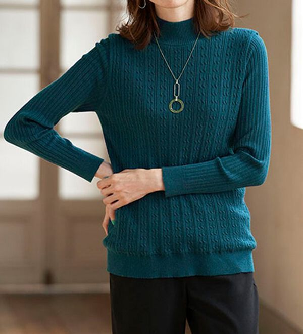 BELLUNA（ベルーナ）の「洗える！裏ベロアあったかセーター（ニット・セーター）」｜詳細画像