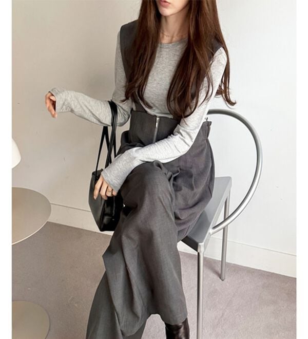 GeeRA（ジーラ）の「フロントジップハイウエストサロペット（オールインワン）」｜詳細画像