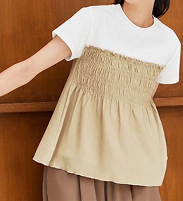 RANAN（ラナン）の「ひんやり！ビスチェ重ね着風Ｔシャツ（カットソー）」｜詳細画像