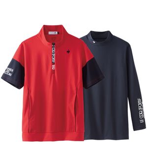 「＜ルコックスポルティフ＞インナー付半袖カットソー（メンズＴシャツ）」｜レッド