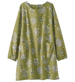 BELLUNA（ベルーナ）の「綿１００％素材おしゃれなかっぽうチュニック（パジャマ・ルームウェア）」｜大花柄