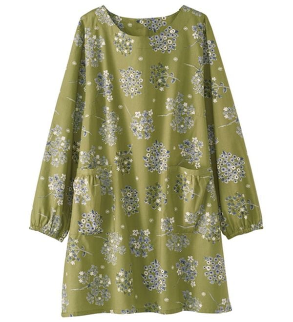 BELLUNA（ベルーナ）の「綿１００％素材おしゃれなかっぽうチュニック（パジャマ・ルームウェア）」｜大花柄