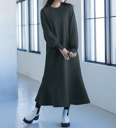 RANAN（ラナン）の「＜ＨＩＧＨ　ＳＰＥＣ＞毛玉になりにくい！ペプラムデザインワンピース（その他ワンピース）」