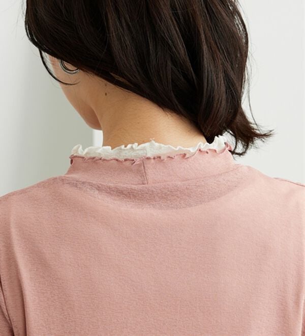 BELLUNA（ベルーナ）の「シアー素材重ね着風フリル衿プルオーバー（カットソー）」｜詳細画像