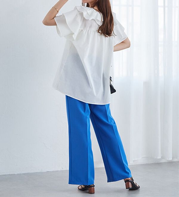 RANAN（ラナン）の「機能付センタースリットフレアーパンツ（フルレングスパンツ）」｜詳細画像