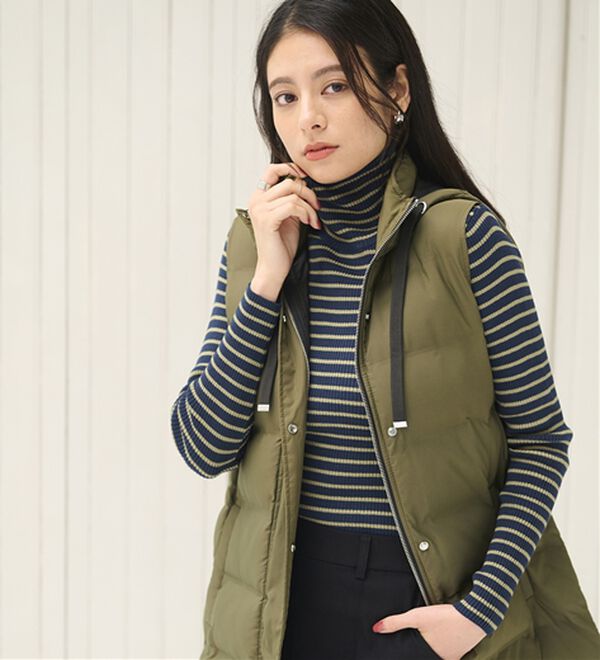 BELLUNA（ベルーナ）の「＜＆ｃｏｃｏｃｈｉ＞ハピネスコットン１００％×吸湿発熱リブタートルニット（ニット・セーター）」｜詳細画像