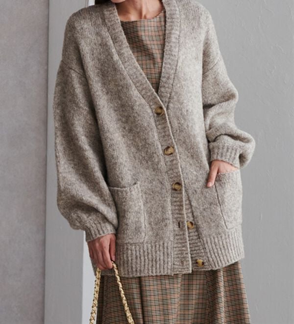 RANAN（ラナン）の「カラーオーバーカーディガン（ニットカーディガン）」｜詳細画像