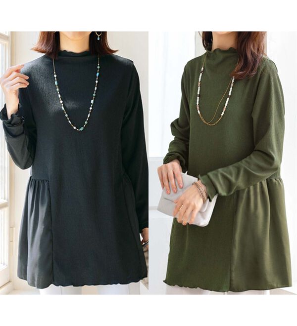 ルフラン（ルフラン）の「【２色組】楊柳切替チュニック（チュニック）」｜詳細画像