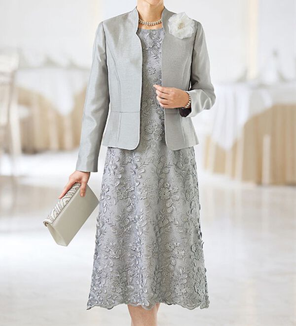 花柄モチーフレースワンピースアンサンブル - ベルーナ【公式】 