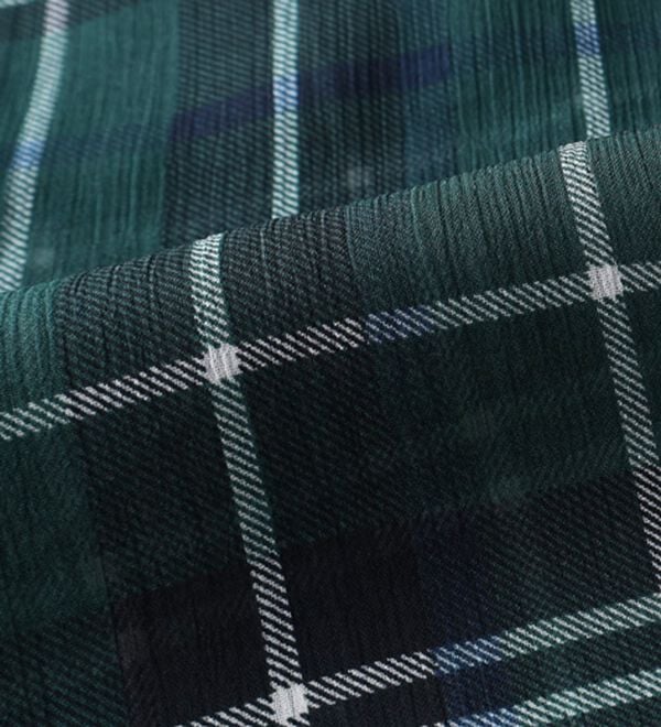 BELLUNA（ベルーナ）の「シフォン楊柳チェック柄プリントシャツ（シャツ）」｜詳細画像