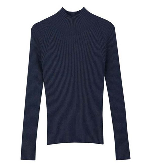 Pierrot（ピエロ）の「着回しストレッチリブハイネックニット（ニット・セーター）」｜詳細画像