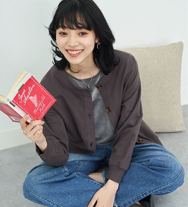 BELLUNA（ベルーナ）の「綿１００％リブ使いカーディガン（その他カーディガン）」｜詳細画像