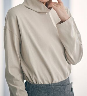 RANAN（ラナン）の「＜ＢＣ＞綿１００％&times;吸湿発熱！あったかタートルネック（カットソー）」｜ライトグレー