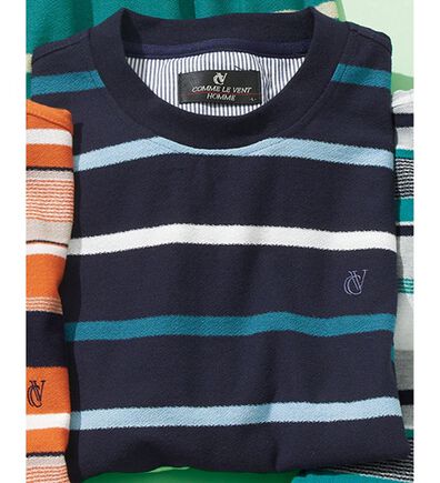 「＜コムルヴァン・オム＞爽やか梨地の大人サマートレーナー（メンズトレーナー）」