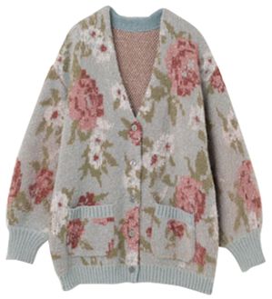 ジュアンプリーツ ノコオーノ お花モチーフロングカーディガン ジュアンプリーツ ノコオーノ お花モチーフロングカーディガン