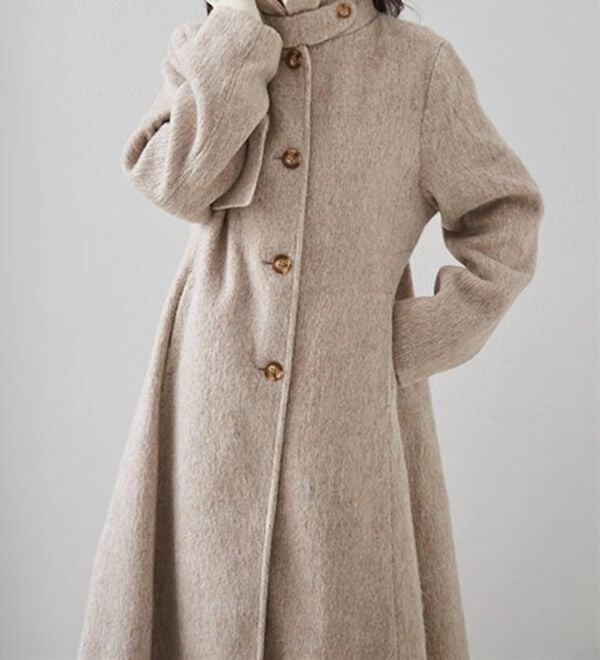 RANAN（ラナン）の「2WAYフレアーステンカラーシャギーコート（ロングコート）」｜詳細画像