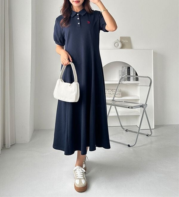 GeeRA（ジーラ）の「【Ｕ．Ｓ．ＰＯＬＯＡＳＳＮ】ポロ衿ワンピ―ス（その他ワンピース）」｜詳細画像