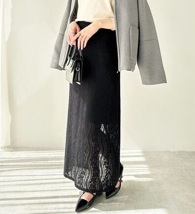 GeeRA（ジーラ）の「起毛レースタイトスカート（ロングスカート）」