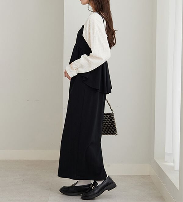 GeeRA（ジーラ）の「楽ちん！ペプラムキャミワンピース（カットソーワンピース）」｜詳細画像