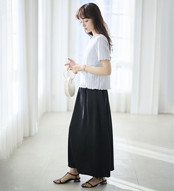 RANAN（ラナン）の「透かし柄メロー配色Ｔシャツ（カットソー）」｜詳細画像