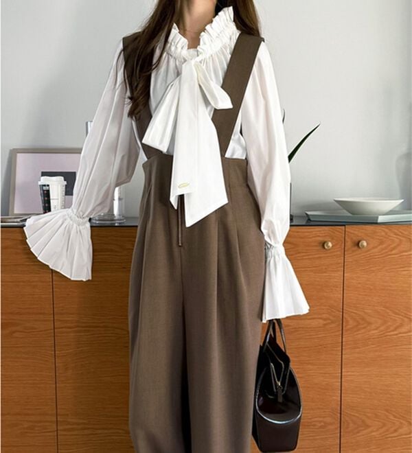 GeeRA（ジーラ）の「フロントジップハイウエストサロペット（オールインワン）」｜詳細画像