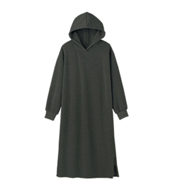 GeeRA（ジーラ）の「裏起毛裾ファスナーパーカーワンピース（カットソーワンピース）」｜詳細画像