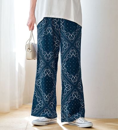 BELLUNA（ベルーナ）の「楊柳サラサラ素材プリントイージーパンツ（フルレングスパンツ）」