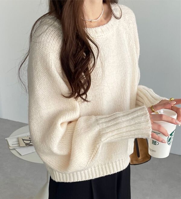 GeeRA（ジーラ）の「ボリュームスリーブショートニット（ニット・セーター）」｜詳細画像