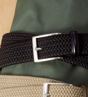 「＜カンサイオム＞メッシュゴムベルト（メンズベルト）」｜ブラック