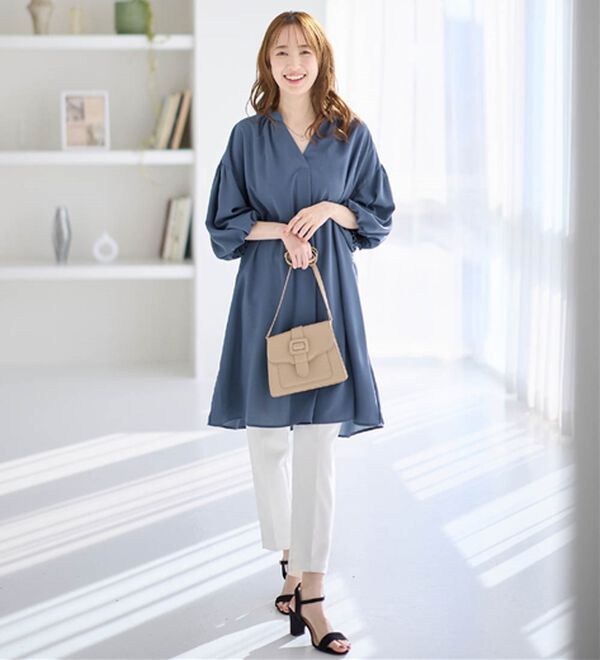 alotta（アロッタ）の「パフ袖とろみブラウスチュニックワンピース（チュニックワンピース）」｜詳細画像