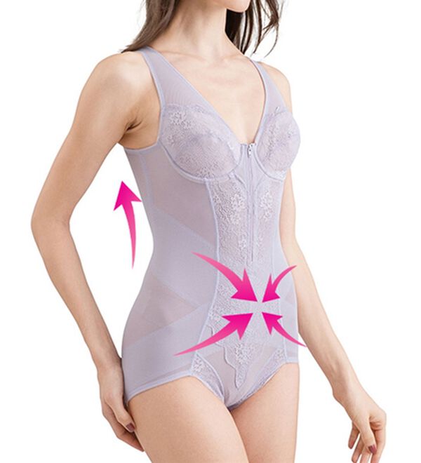 「【２色組】即効着やせメッシュボディスーツ（ボディスーツ・シェイパー）」｜詳細画像