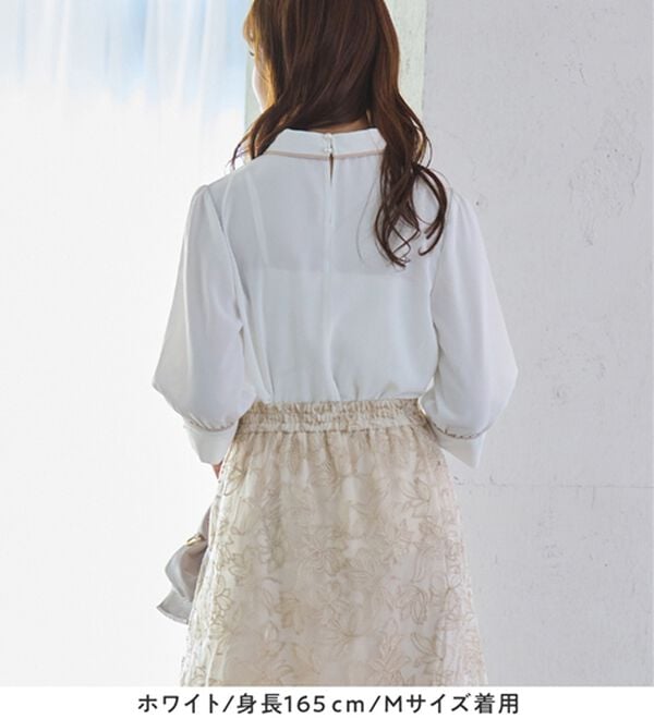 alotta（アロッタ）の「袖口パール6分袖ブラウス（ブラウス）」｜詳細画像