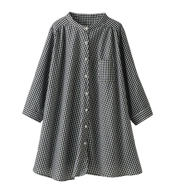 BELLUNA（ベルーナ）の「フランス綾ドレープ使いシャツチュニック（チュニック）」｜詳細画像
