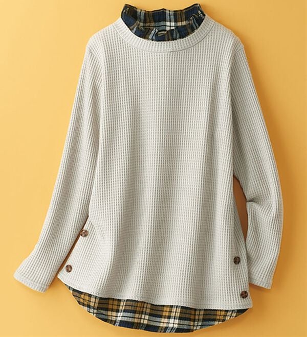 BELLUNA（ベルーナ）の「異素材重ね着風チュニック（チュニック）」｜詳細画像