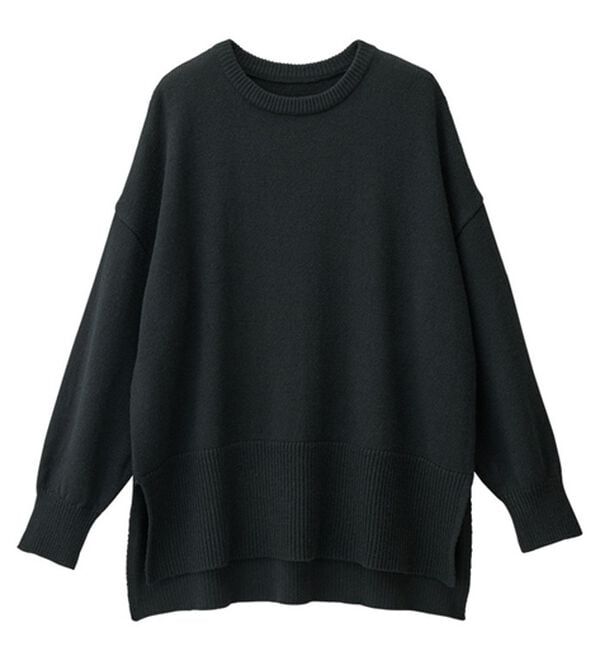 RANAN（ラナン）の「ワイドリブ使いカラーニットチュニック（ニット・セーター）」｜詳細画像