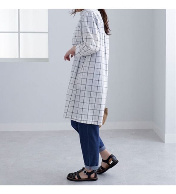 BELLUNA（ベルーナ）の「＜ｓｏｒａｆｕｋｕ＞柔らか綿100％シャツワンピース（シャツワンピース）」｜詳細画像